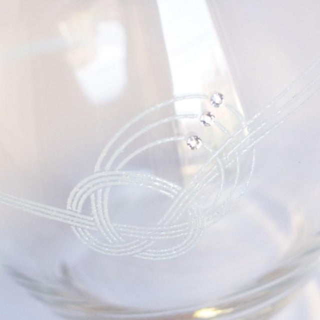 水引‐祝い-グラス‐スワロフスキー-トミレーベル-白