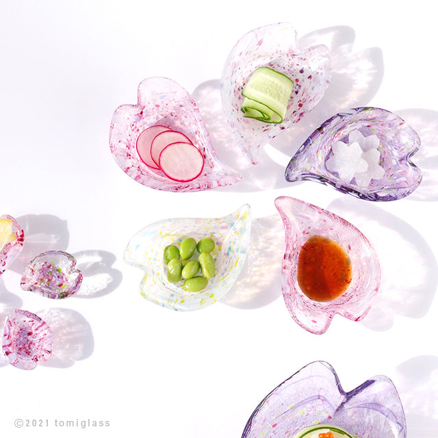 江戸硝子‐桜‐花びら型‐豆皿