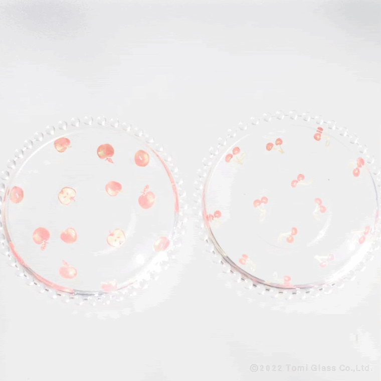 WEB限定/カラーチェンジフルーツ/15.5プレート/チェリー×アップル/ペアセット/ECA9-203
