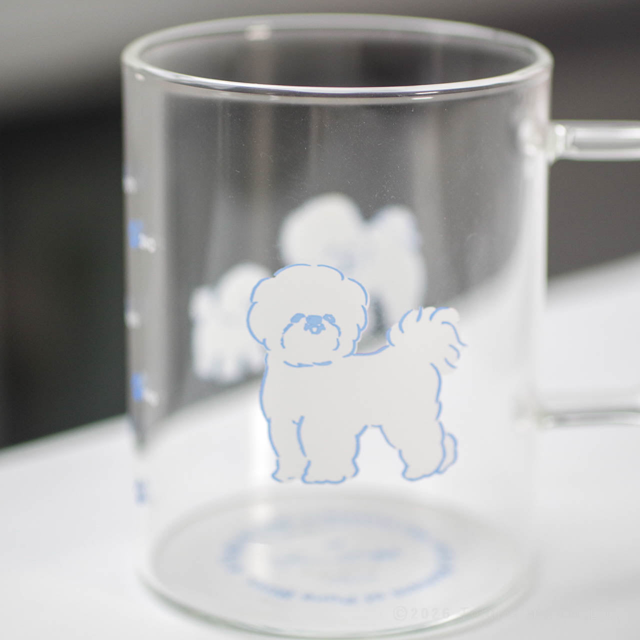 Tomi Label TOKYO｜耐熱ガラス｜耐熱プリントマグ｜犬｜もふもふイヌ