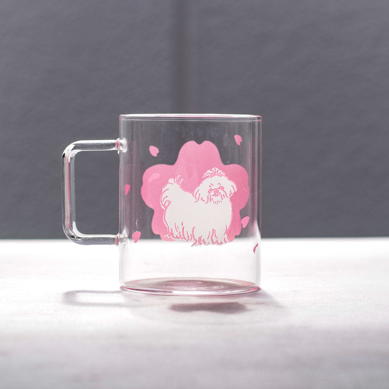 耐熱ガラス｜耐熱プリントマグ｜桜とシーズー｜Tomi Label TOKYO(トミ