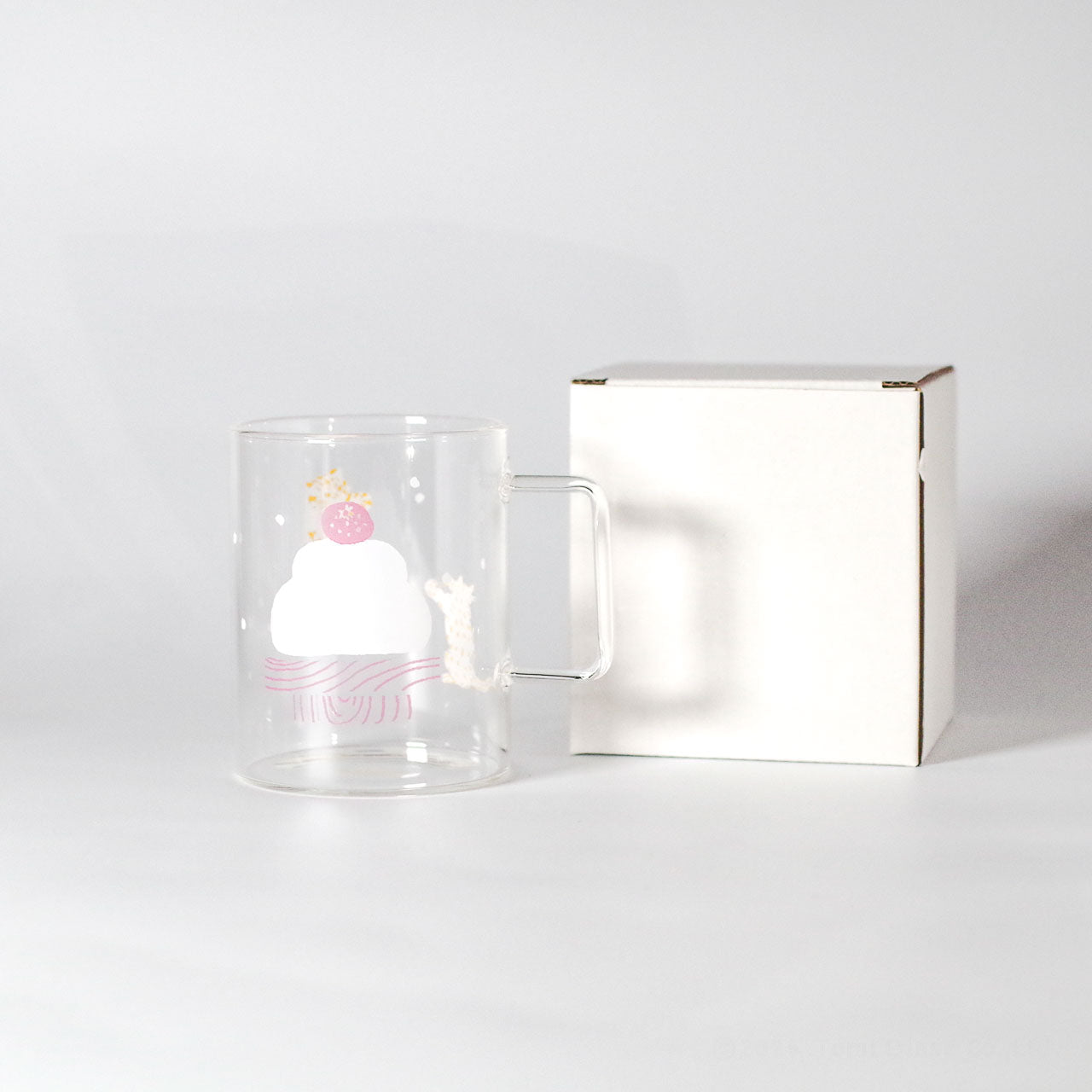 WEB限定／耐熱プリントマグ／鏡もち／ECA9-524（ネコオレンジ）