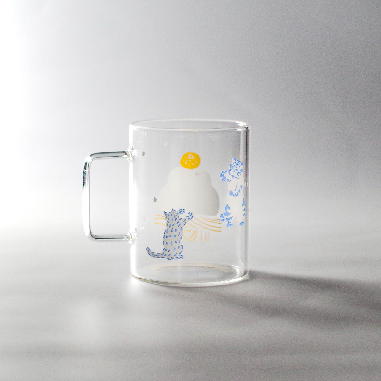 WEB限定／耐熱プリントマグ／鏡もち／ECA9-525（ネコブルー）