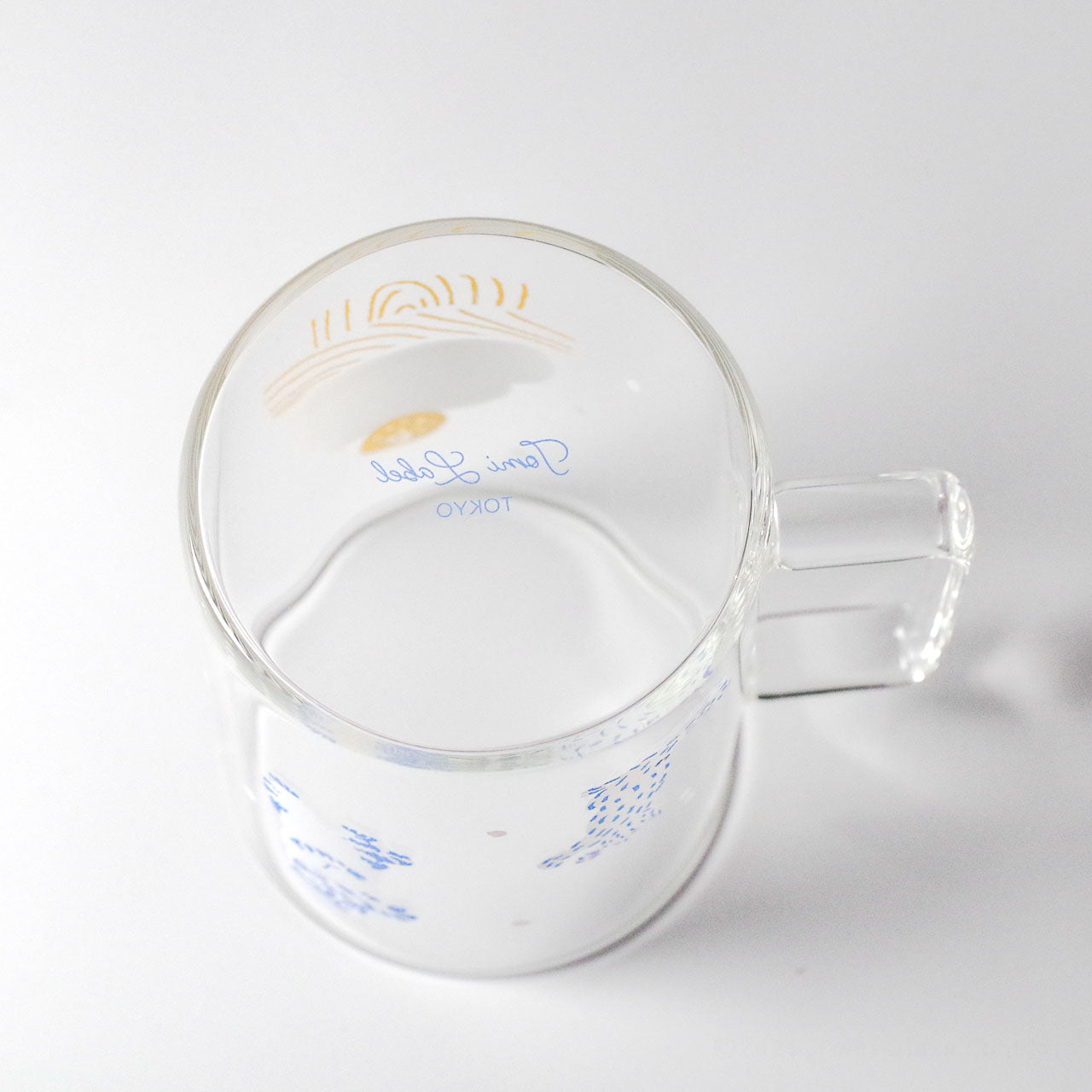 WEB限定／耐熱プリントマグ／鏡もち／ECA9-525（ネコブルー）