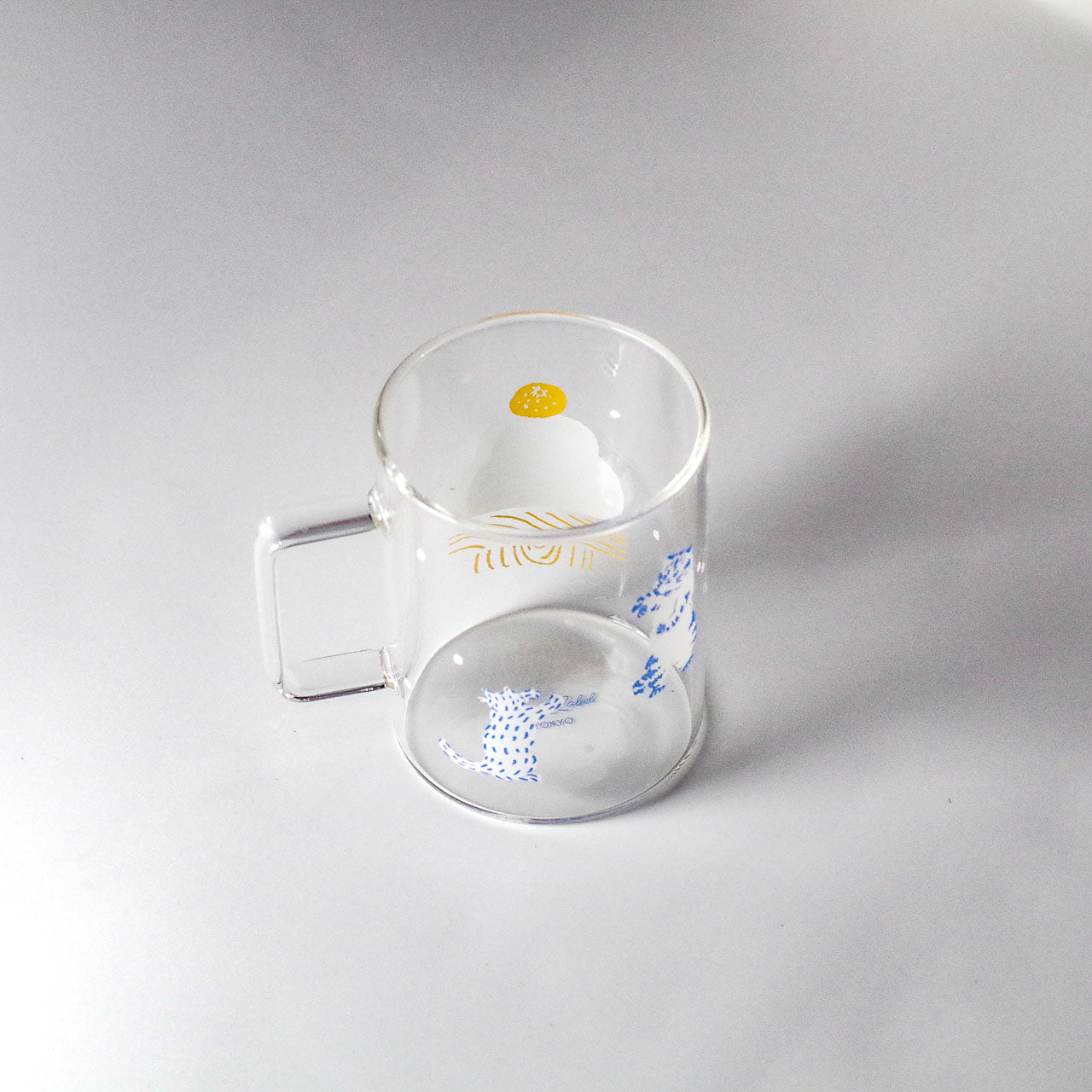 WEB限定／耐熱プリントマグ／鏡もち／ECA9-525（ネコブルー）