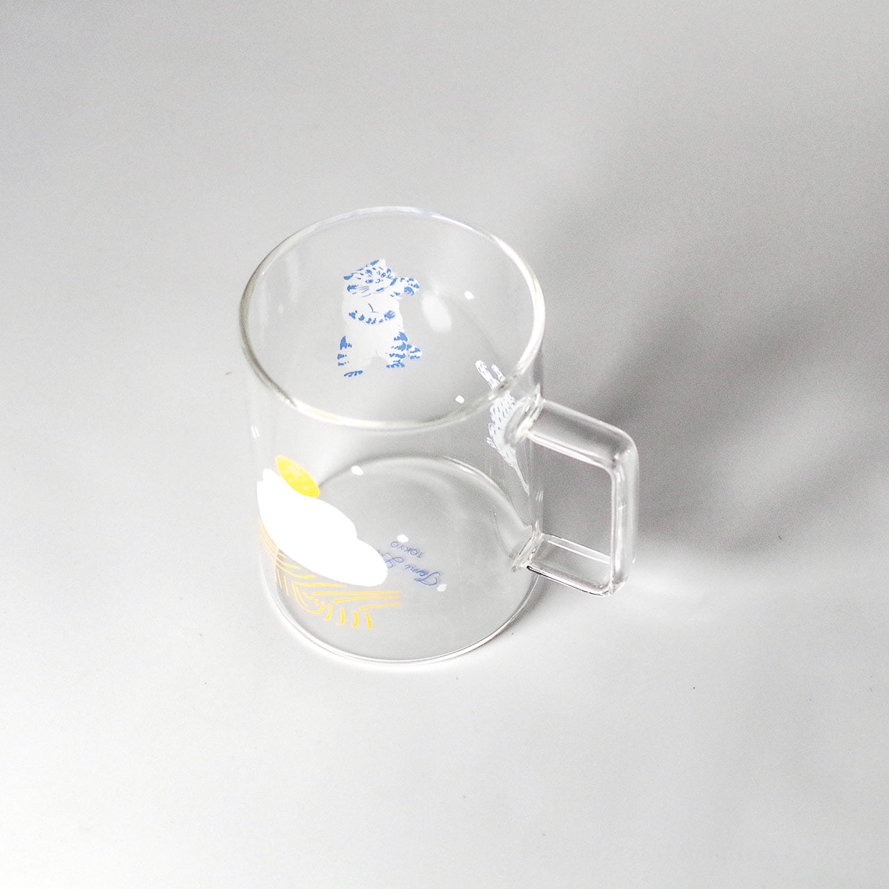 WEB限定／耐熱プリントマグ／鏡もち／ECA9-525（ネコブルー）