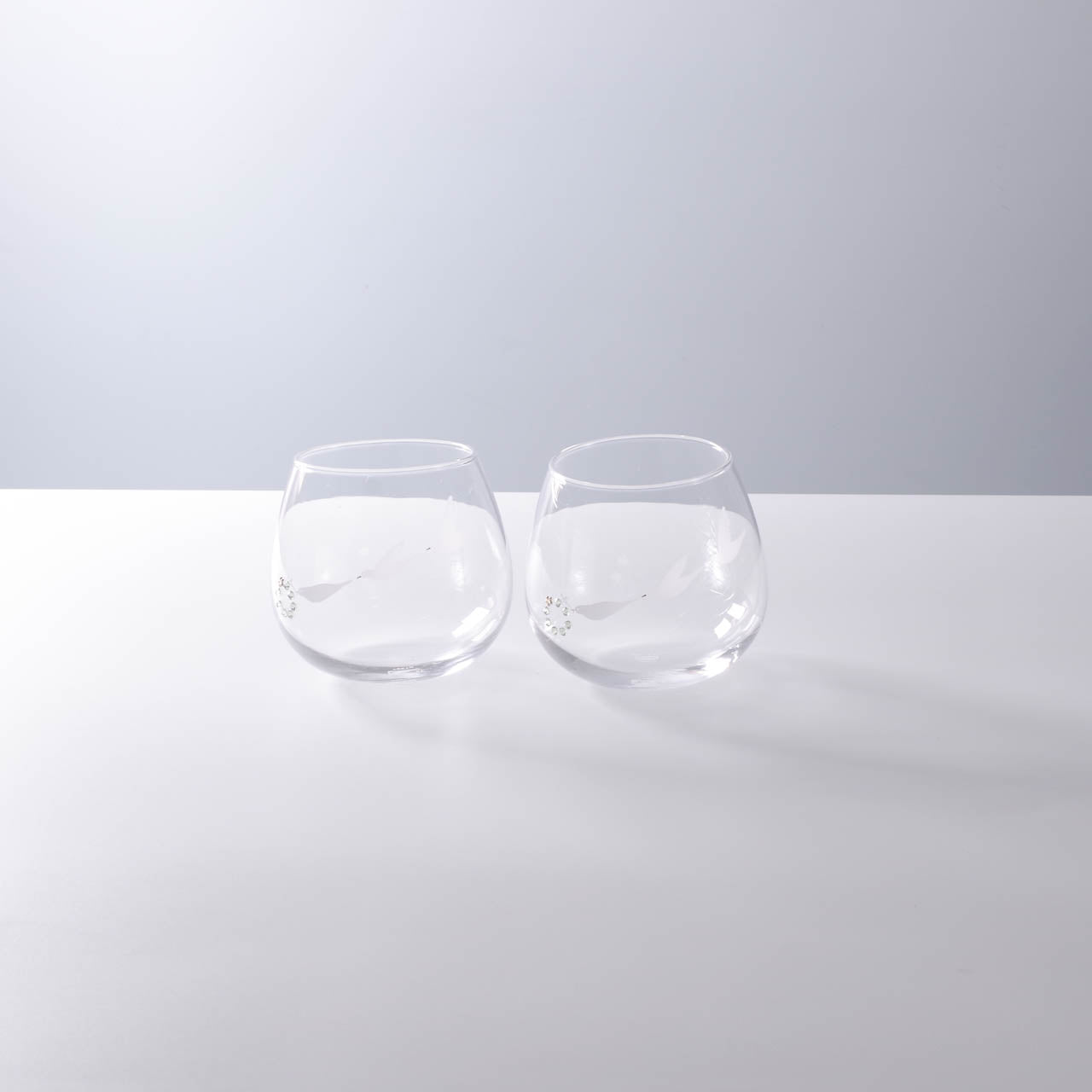 WEB限定／リース運ぶ白い鳥／ゆらゆらペアグラス／ECST068