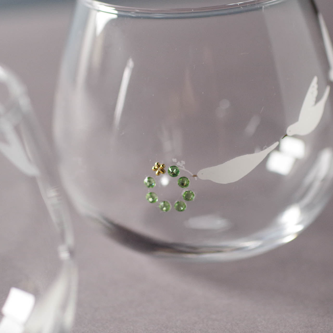 WEB限定／リース運ぶ白い鳥／ゆらゆらペアグラス／ECST068