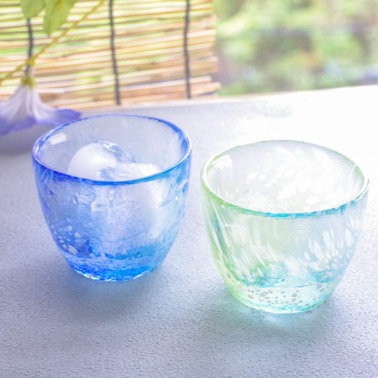 【送料無料】WEB限定／江戸硝子えどふぇありーうみ坊×かっぱ／ぐいのみ2点セット／ECST083