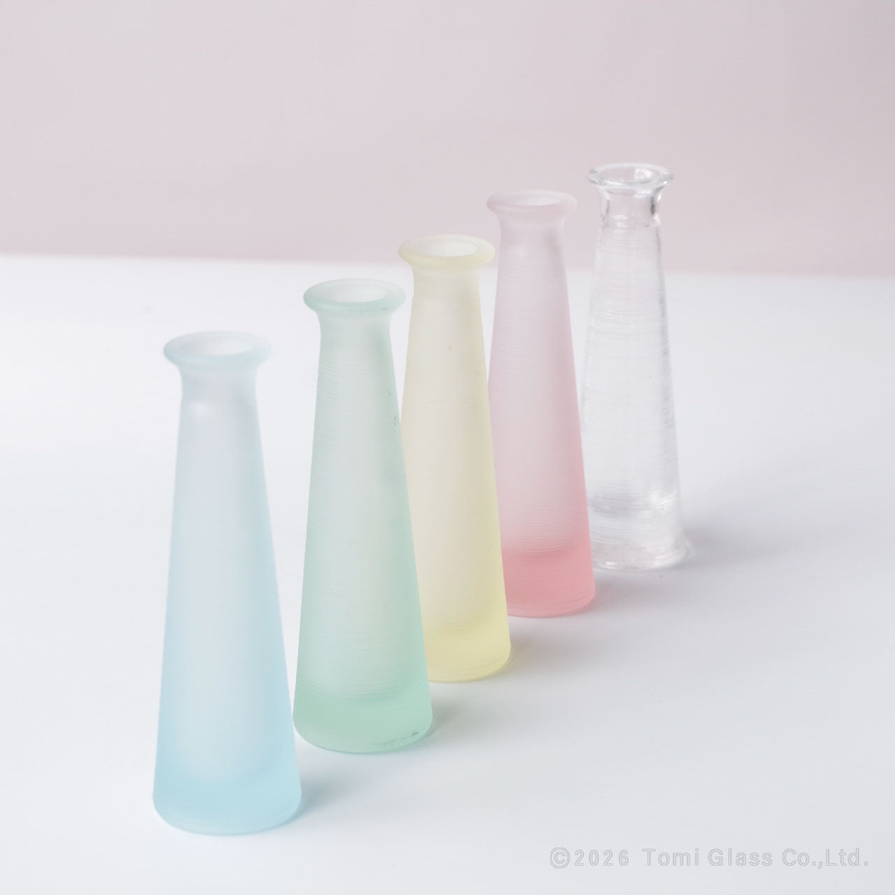 江戸硝子｜ヴィンテージ小瓶シリーズ｜スリムな一輪挿しブルー｜Tomi