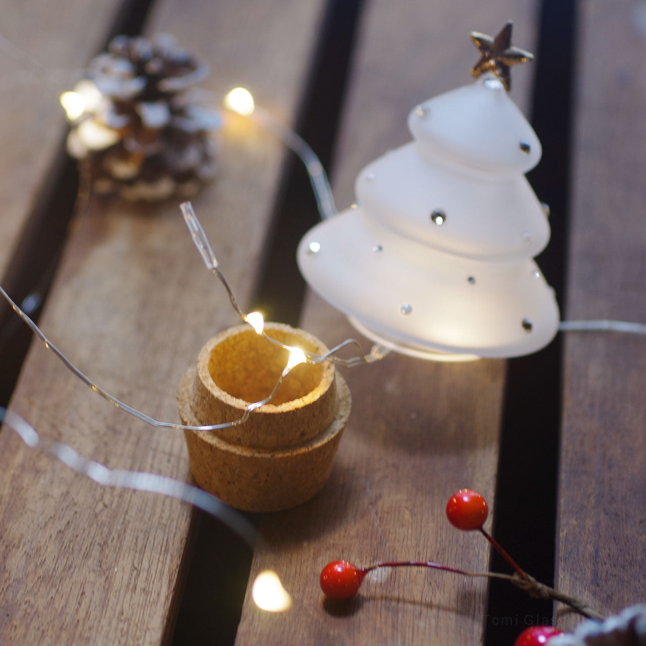 WEB限定／コルキーグラス／ガラスの小物入れ／ツリー／J-123