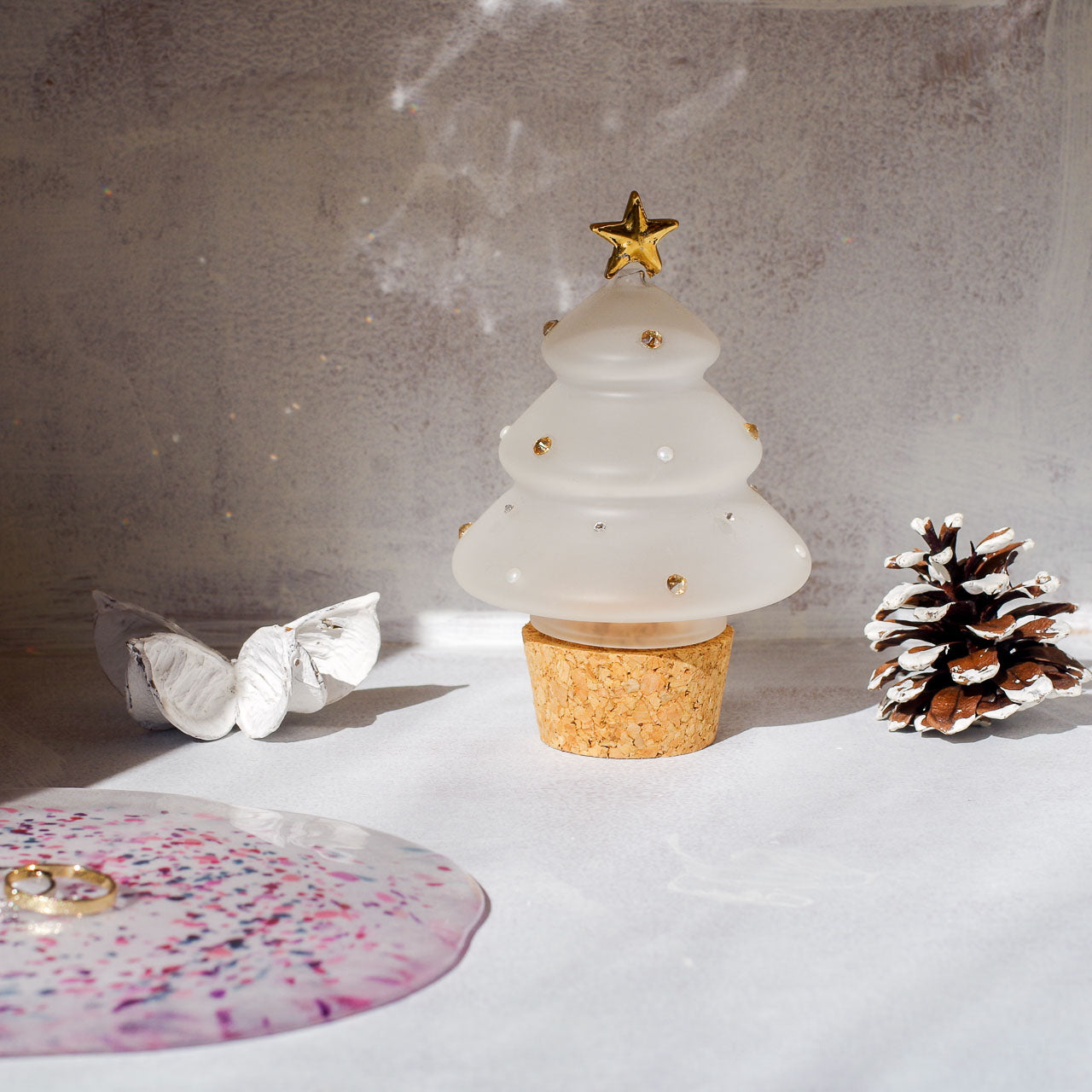 WEB限定／コルキーグラス／ガラスの小物入れ／ツリー／J-123