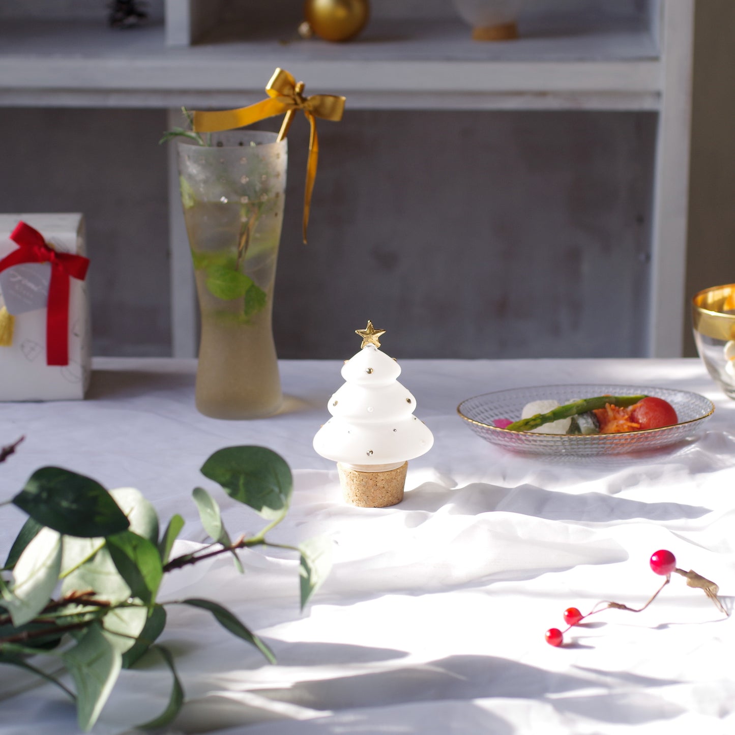 WEB限定／コルキーグラス／ガラスの小物入れ／ツリー／J-123