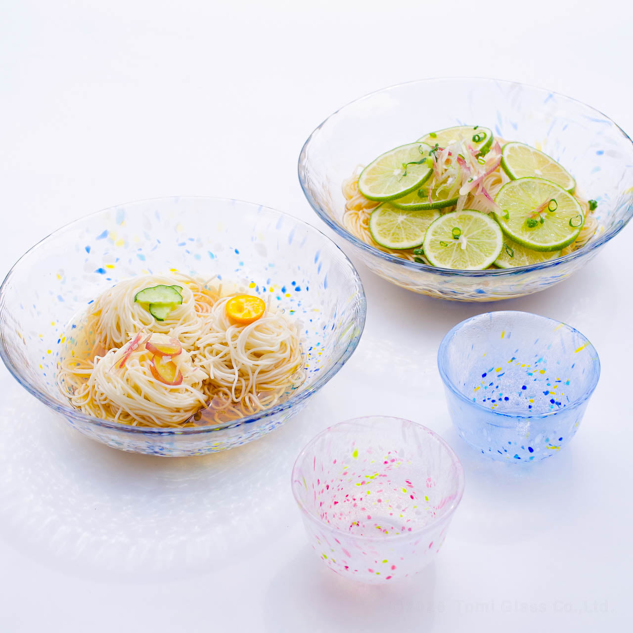 【4/13まで特別価格】WEB限定／江戸硝子／うきよ／そうめん４点セット／ECST075