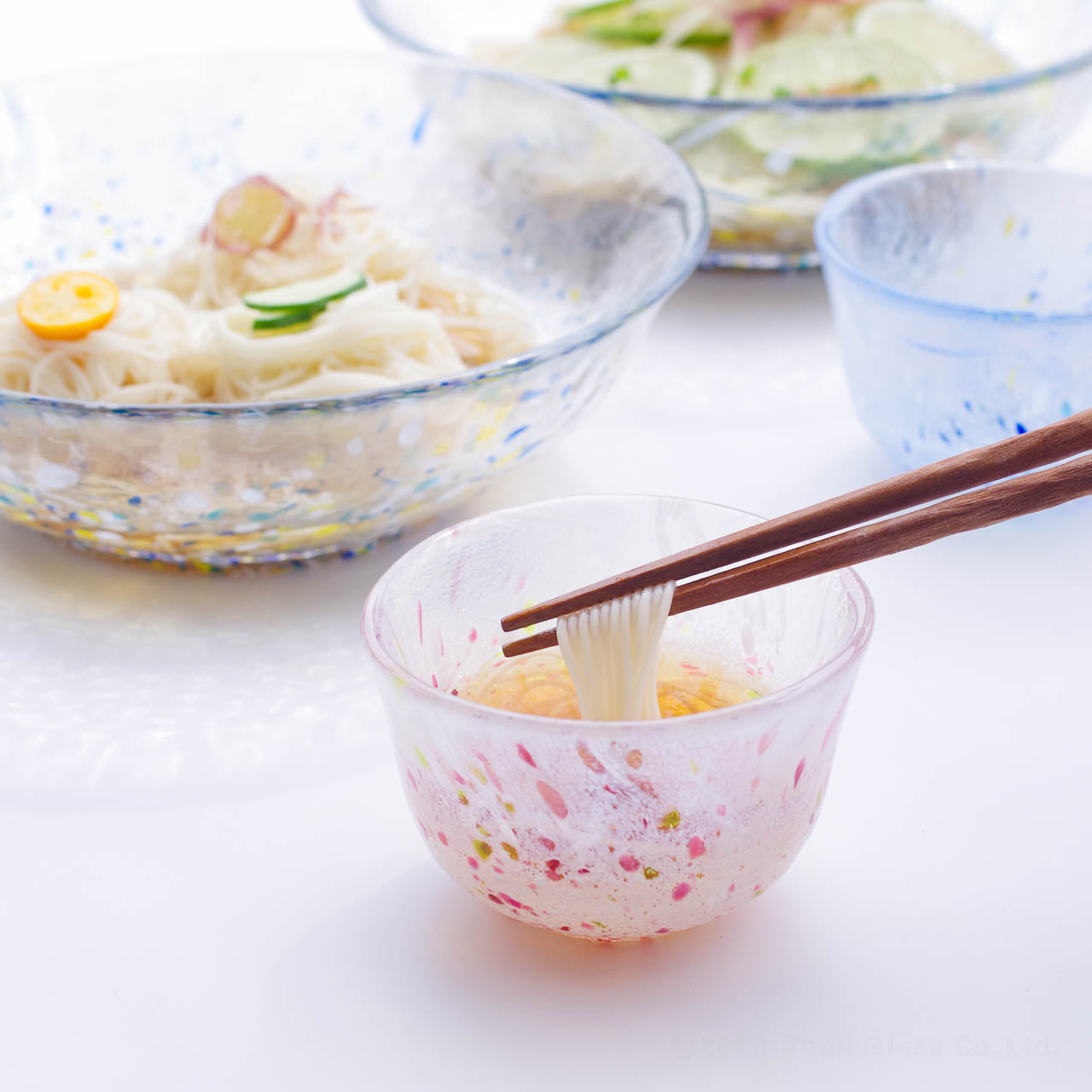 【4/13まで特別価格】WEB限定／江戸硝子／うきよ／そうめん４点セット／ECST075