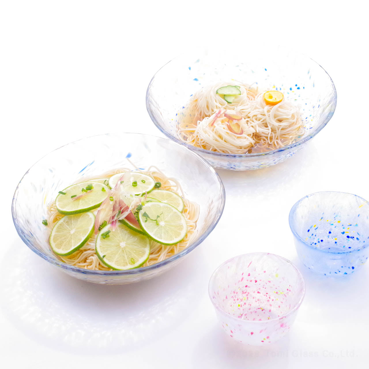 【4/13まで特別価格】WEB限定／江戸硝子／うきよ／そうめん４点セット／ECST075