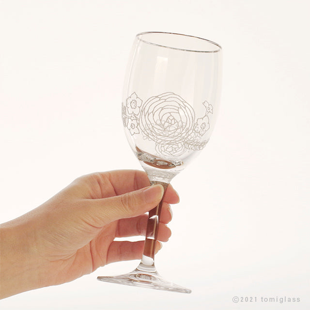 ワイングラス-花柄-サイズ感