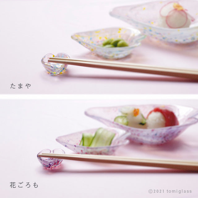 桜‐箸置き-江戸硝子