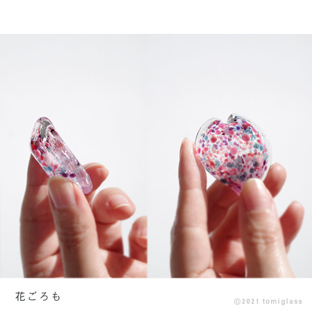 江戸硝子‐桜‐花びら型‐箸置き-小さい