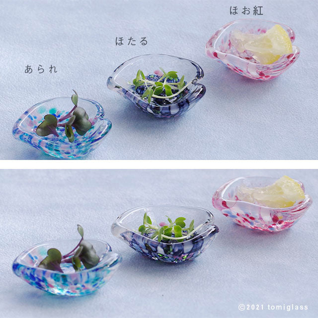 江戸硝子‐桜‐花びら型‐箸置き-薬味
